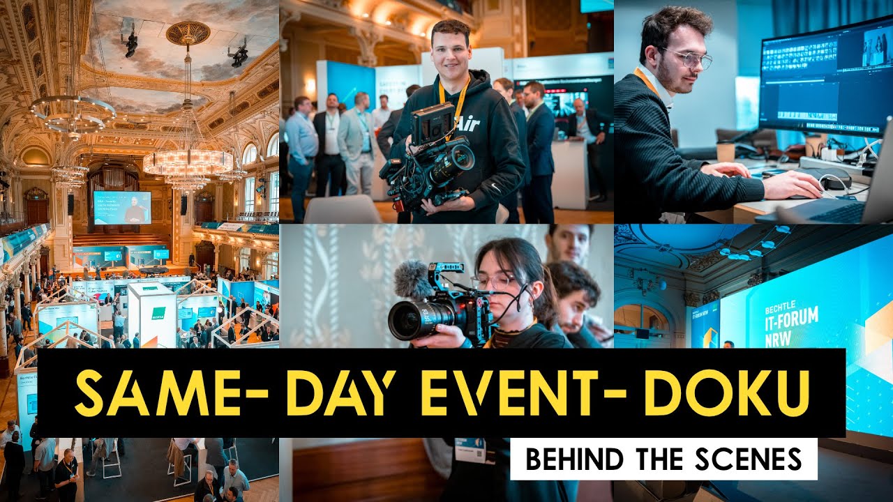 So präsentieren wir Eventfilme noch am selben Tag auf dem Event!🔥✂️🎥 | Echtzeit-Produktion - BECHTLE