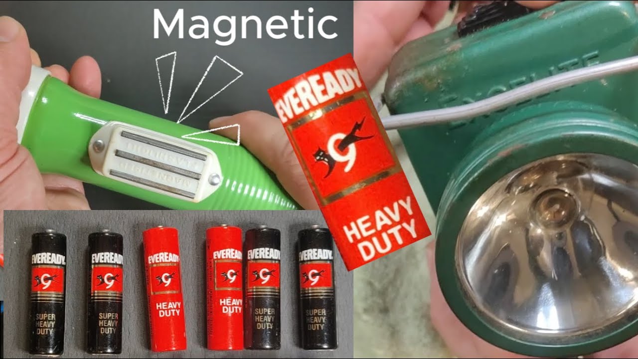 Vintage Eveready Lantern, an Old Eveready Magnetic Torch Flashlight.