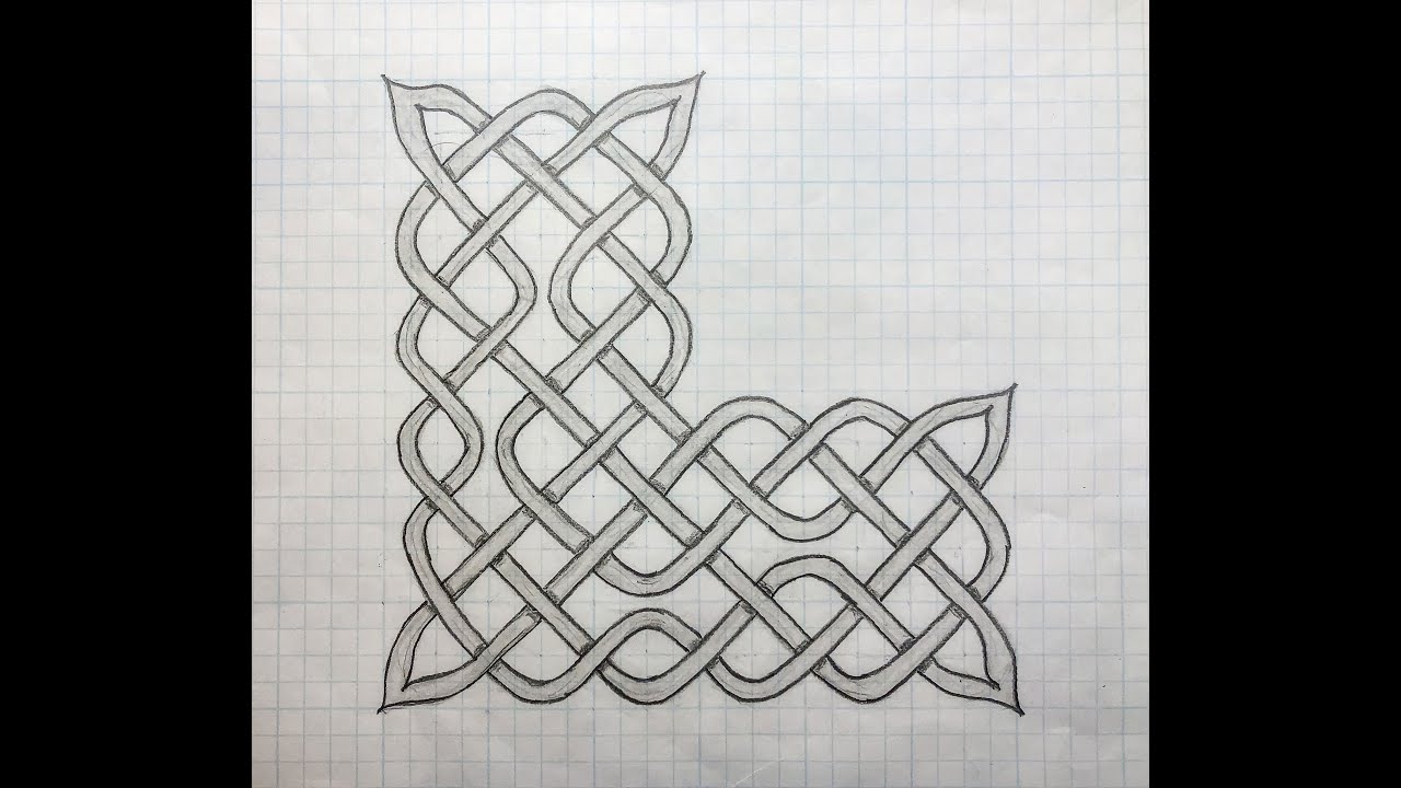 Celtic corner knot with breaks using a 3x3 grid