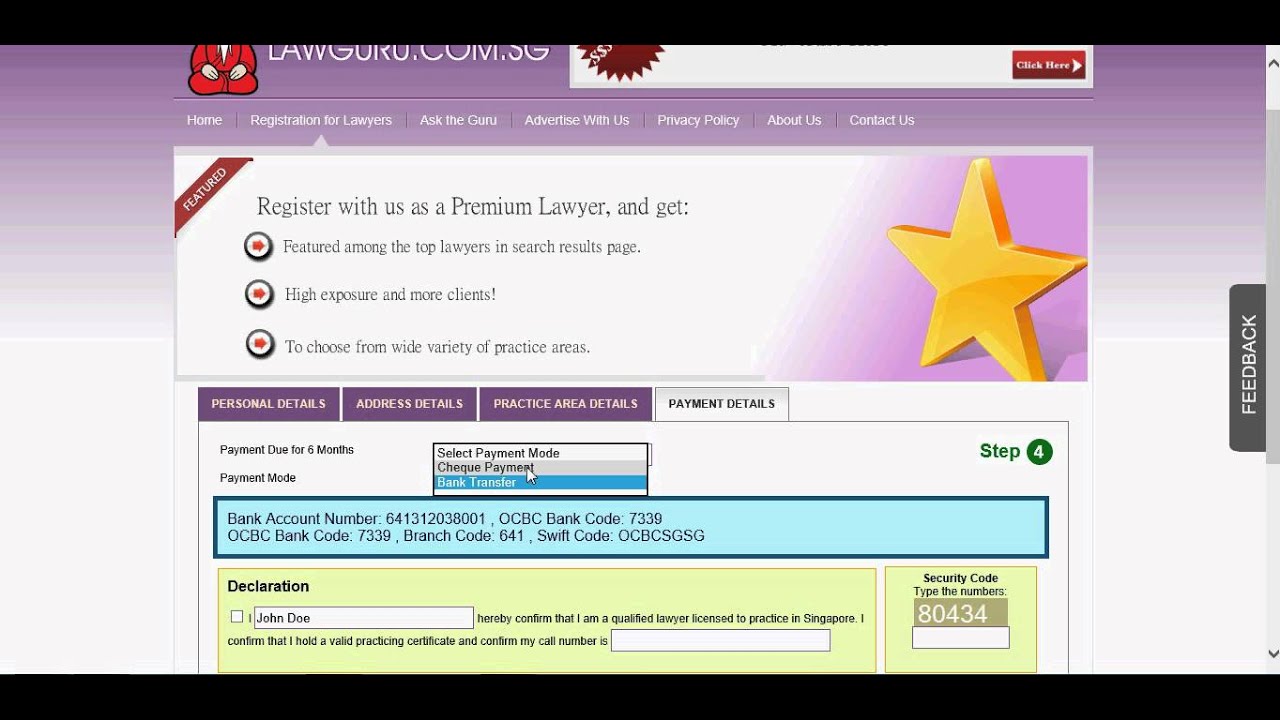 Lawguru.com.sg Premium Registration