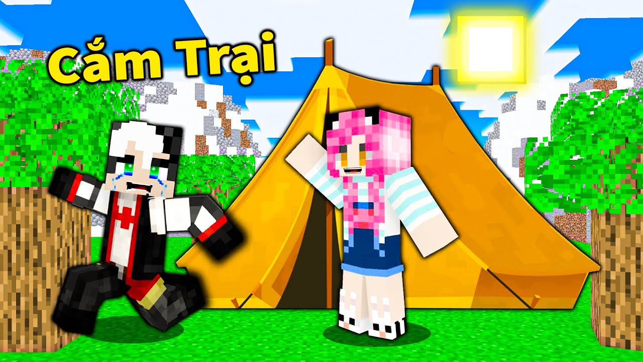 MỀU THỬ THÁCH 24 GIỜ CẮM TRẠI MÙA HÈ CÙNG REDHOOD TRONG MINECRAFT*REDHOOD CẮM TRẠI TRONG RỪNG MCPE