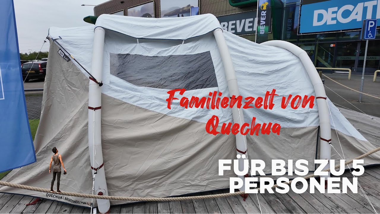 Quechua Familienzelt aufblasbar - Air Seconds 5.2 Fresh & Black f&uuml;r 5 Personen 2 Kabinen