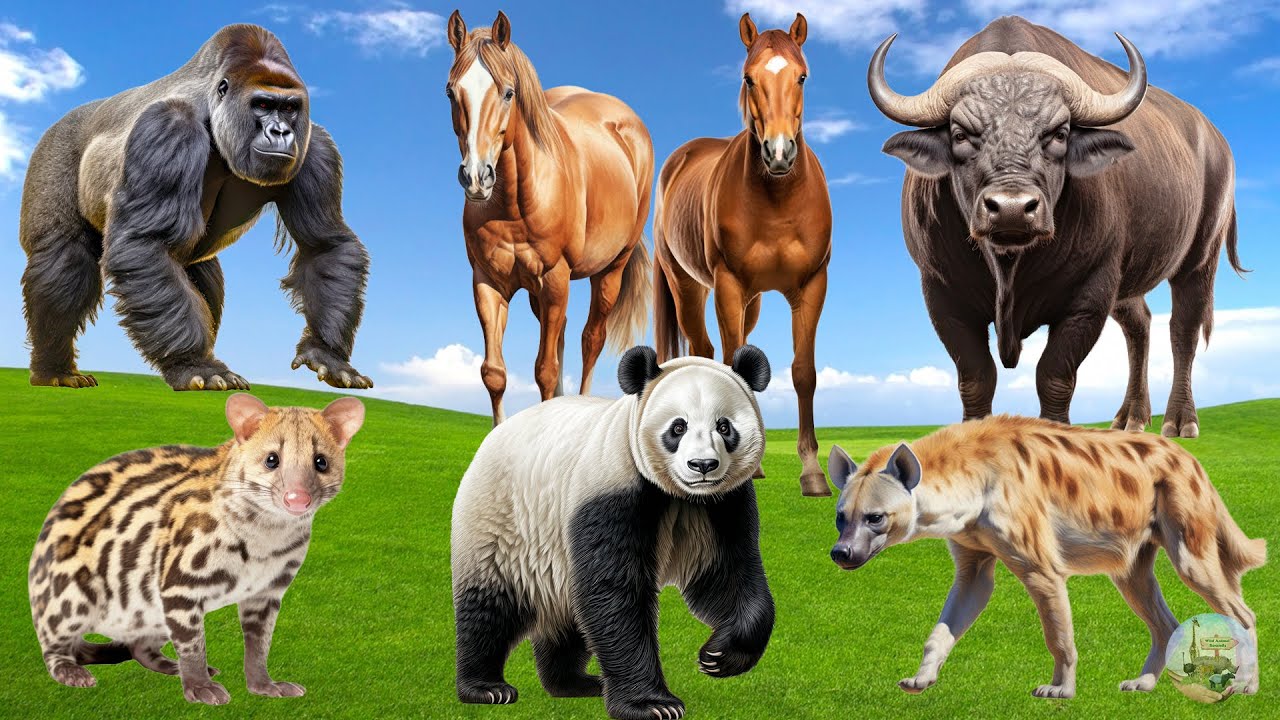 Happy Farm Animal Moments: Horse, Panda, Chimpanzee, Hyena, Cheetah, Civet - Animal Sounds