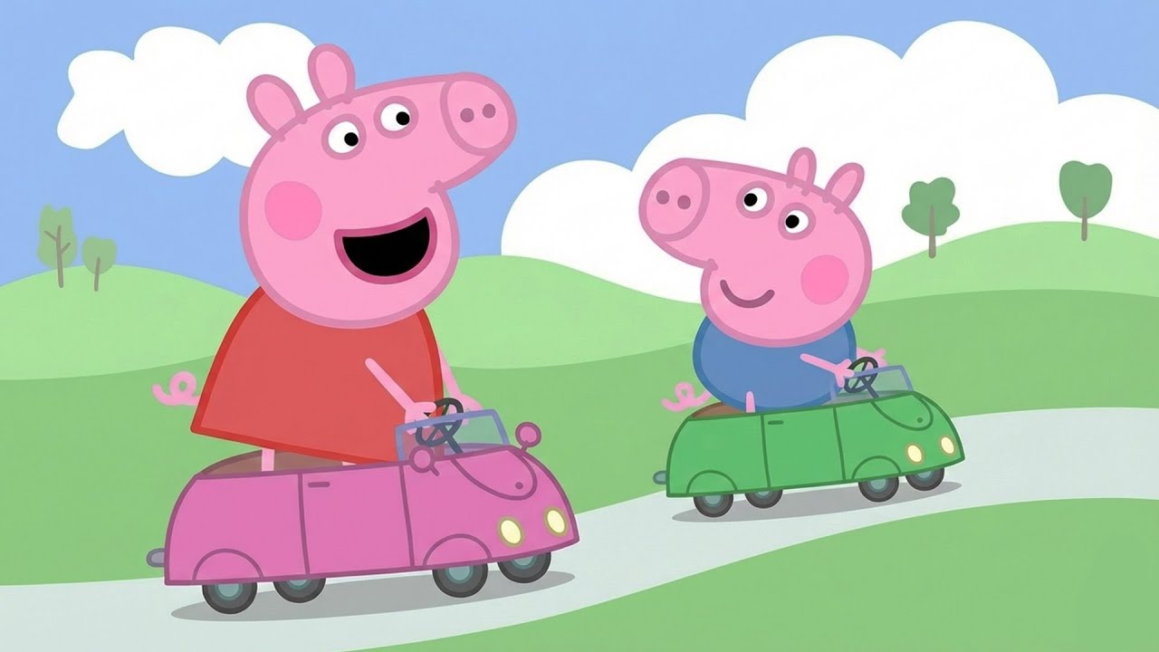 Peppa Pig and George on Toy Cars 🚗🐷|  Driving Together | Peppa Pig Funny Animation