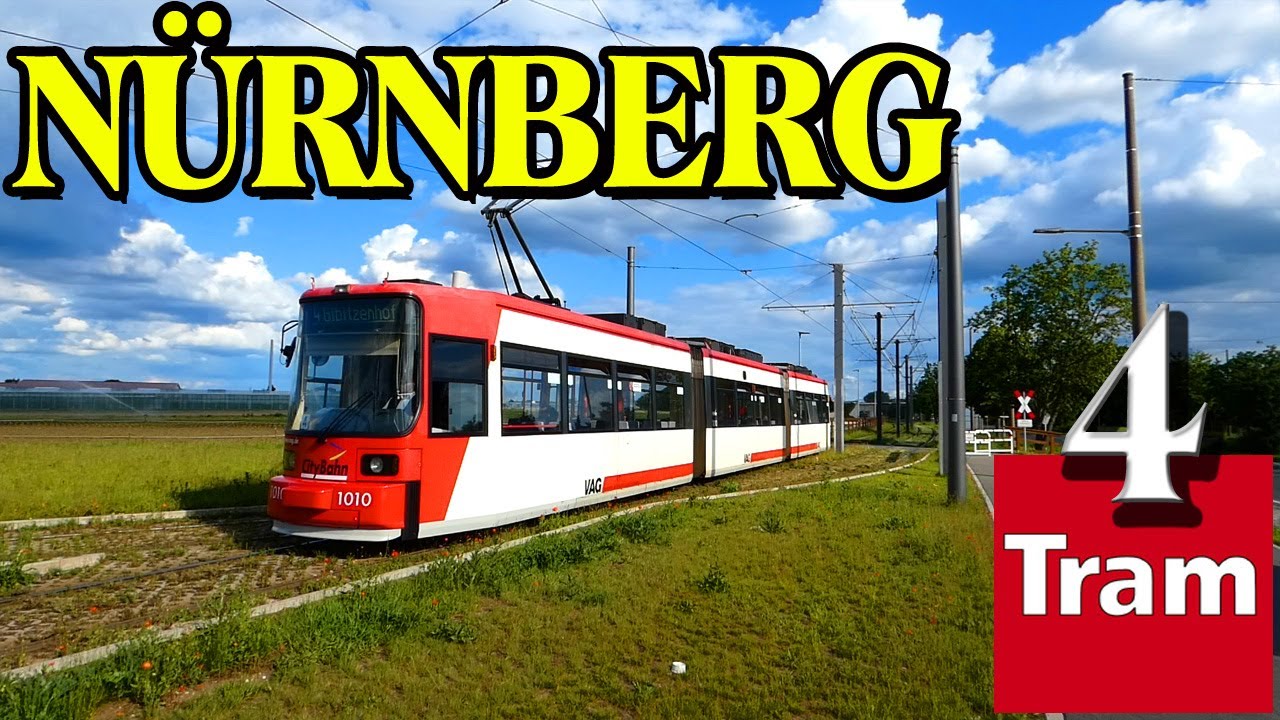 Stra&szlig;enbahn in N&uuml;rnberg 🇩🇪 &bull; Linie 4 &bull; Gibitzenhof - Am Wegfeld (kompletter Streckenverlauf)
