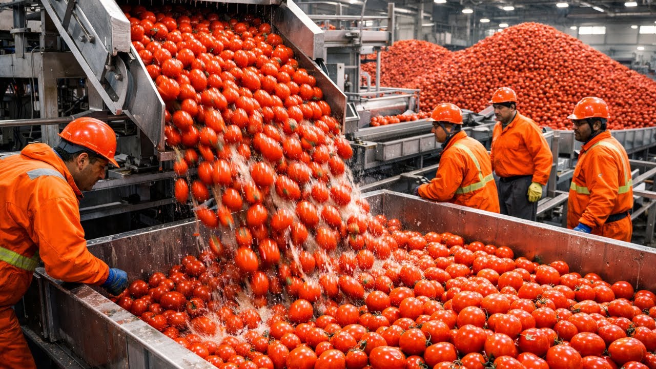 How Ketchup Is Made in a Factory 🍅 | From Fresh Tomatoes to Bottled Ketchup