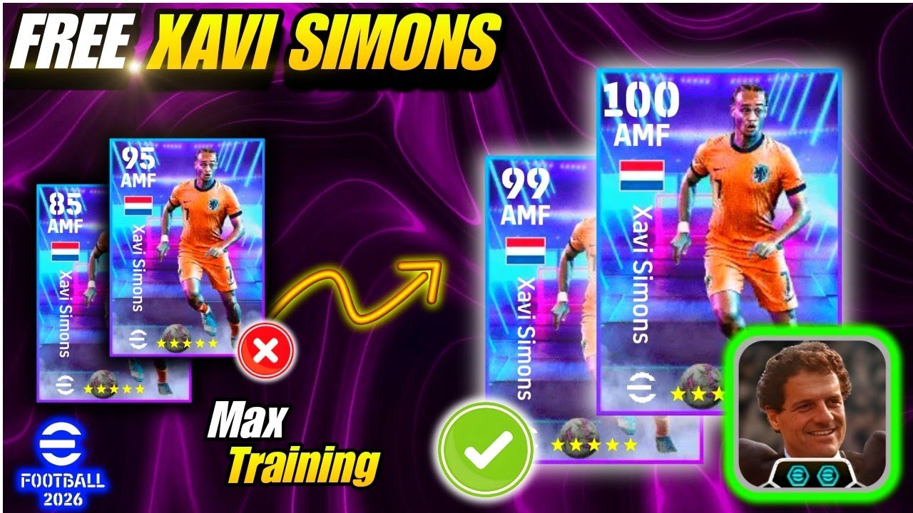 Free XAVI SIMONS BEST TRAINING GUIDE! 🔥💯 | Xavi Simons Efootball 2026 | eFootball