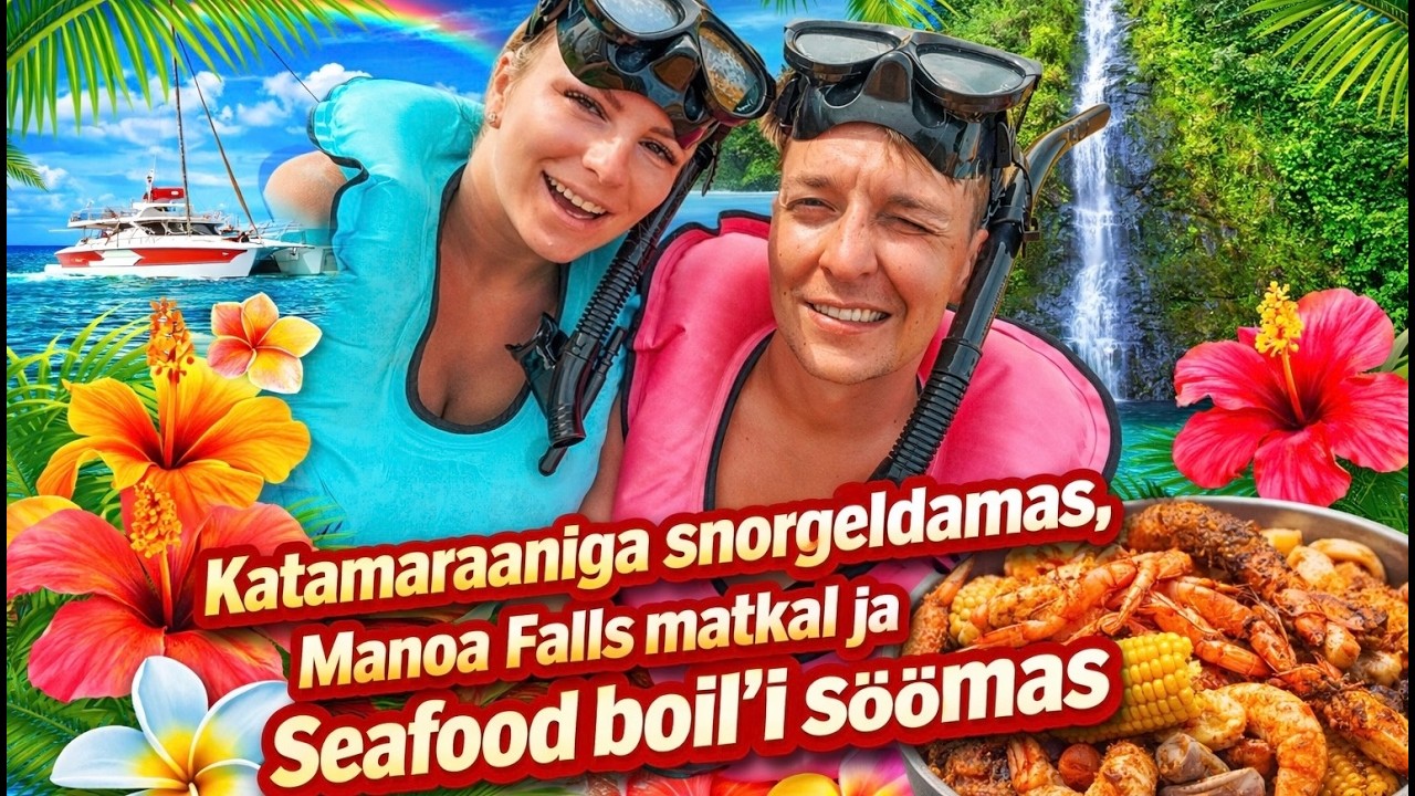 Hawaii vlog OSA 9: Käisime katamaraaniga snorgeldamas, Manoa Fallsil matkal ja seafood boili söömas