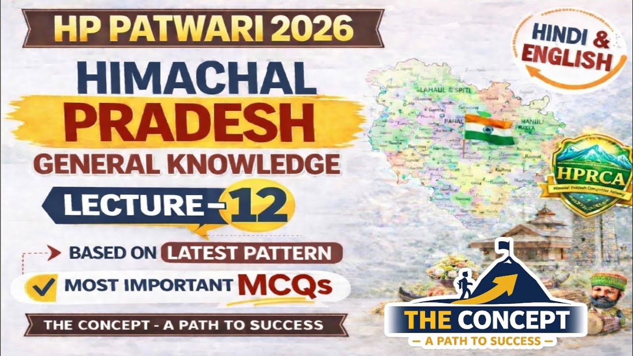 Most Important MCQs of HP GK : Class-12 for HP High Court/Patwari/Panchayat Secretary of HPRCA Exams