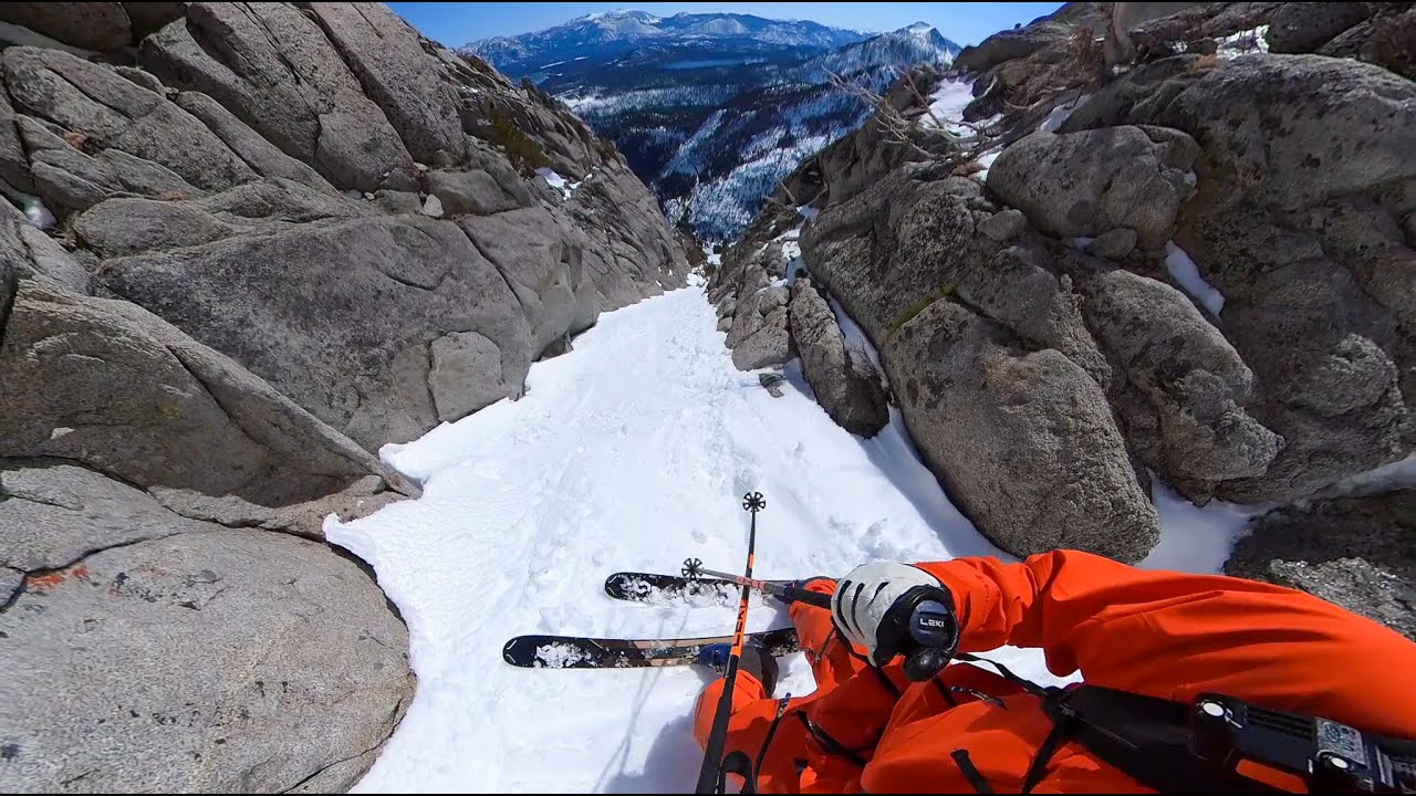 Getting Walled in Lake Tahoe, CA in a Frighteningly Long Couloir in Some Mid-Winter California Corn