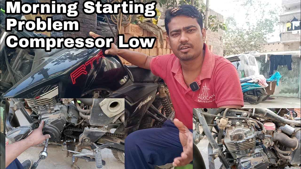 Tvs Apache RTR Morning Starting Problem||Compressor Low Problem solve