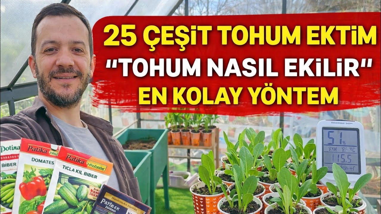 20-25 Çeşit Tohum Ektim! Tohum Nasıl Ekilir Fide Yolunda İlk Adımı Attık. Serada Tohum Ekimi!🍉🍅🌽