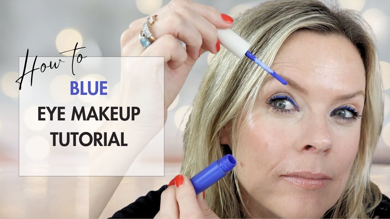 Blue eye makeup tutorial but make it modern.