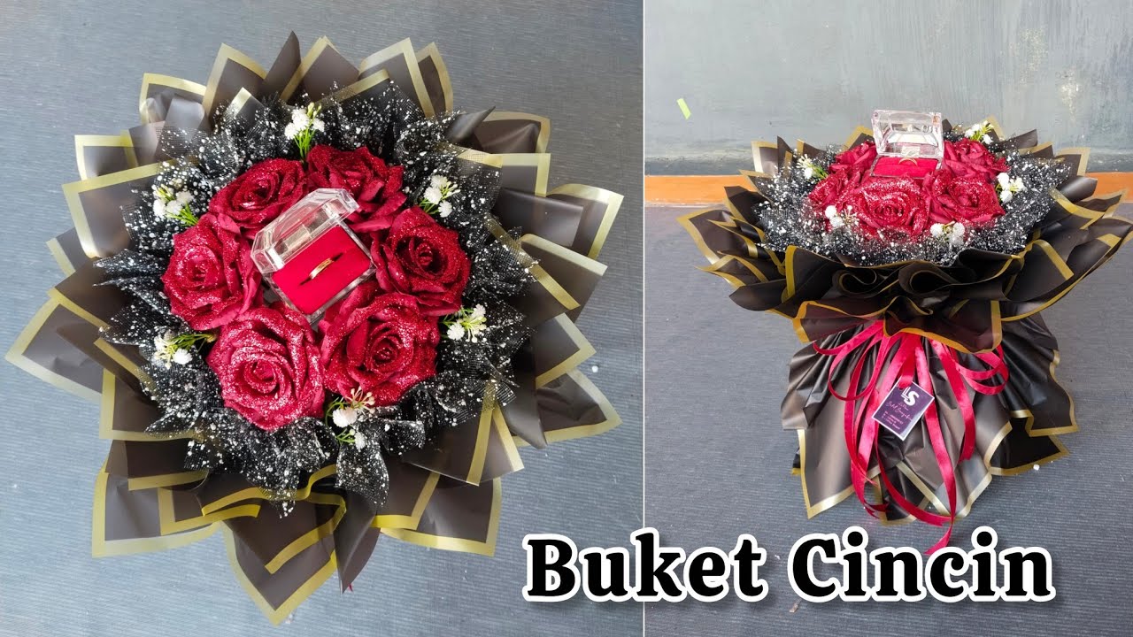 Diy round bouquet cincin / buket cincin lamaran / cara membuat buket perhiasan