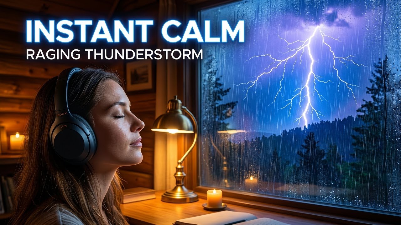 Raging Thunderstorm + Rain | Anxiety Relief ASMR
