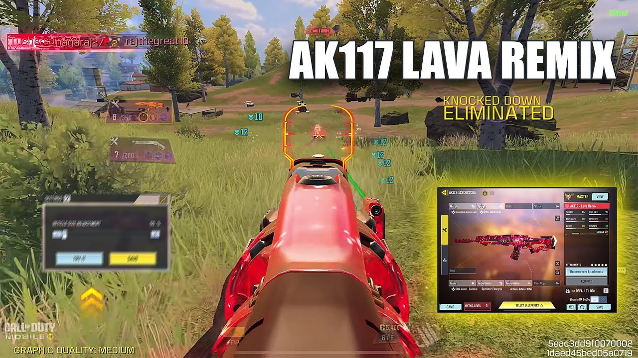 Stable + 0 Recoil Free Mythic Ak117 Lava Remix Gunsmith | Solo Vs Squad