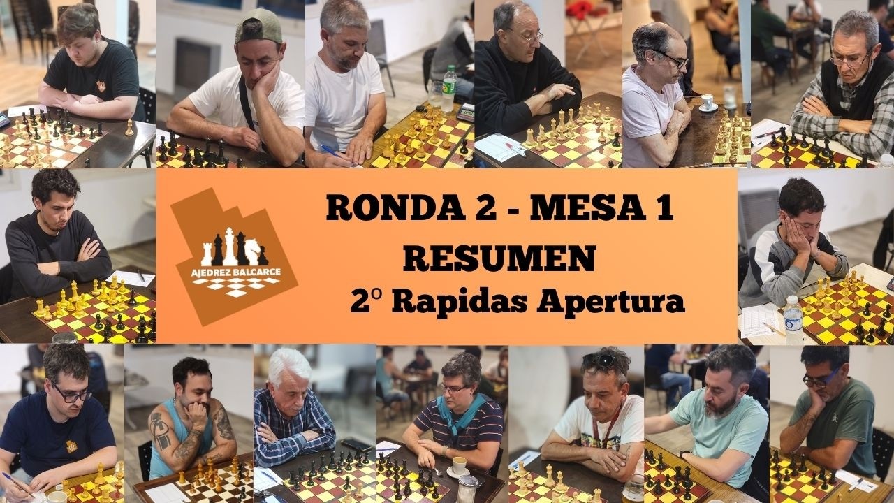RONDA 2 | MESA 1 | 2° RAPIDAS APERTURA | AJEDREZ | RESUMEN
