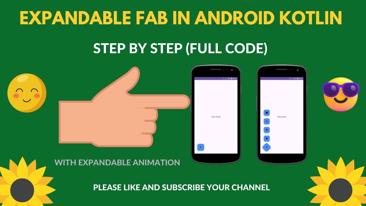 Floating action button with expandable animation in android kotlin