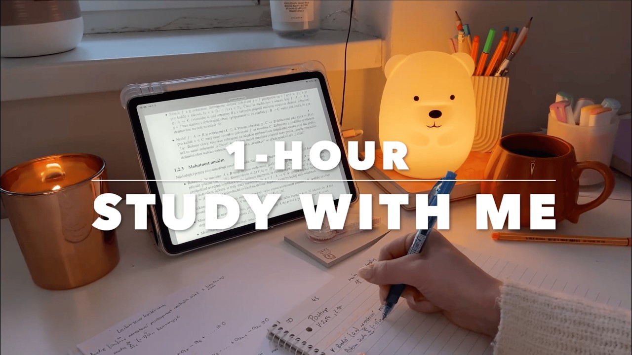 1 Hour Study With Me🤍| Cozy Fireplace Ambience
