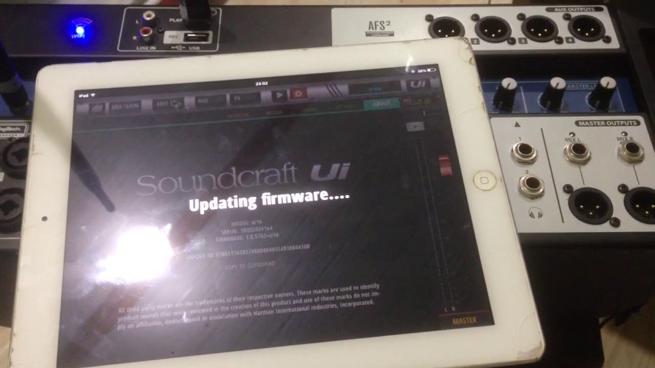 Update firmware soundcraft ui16
