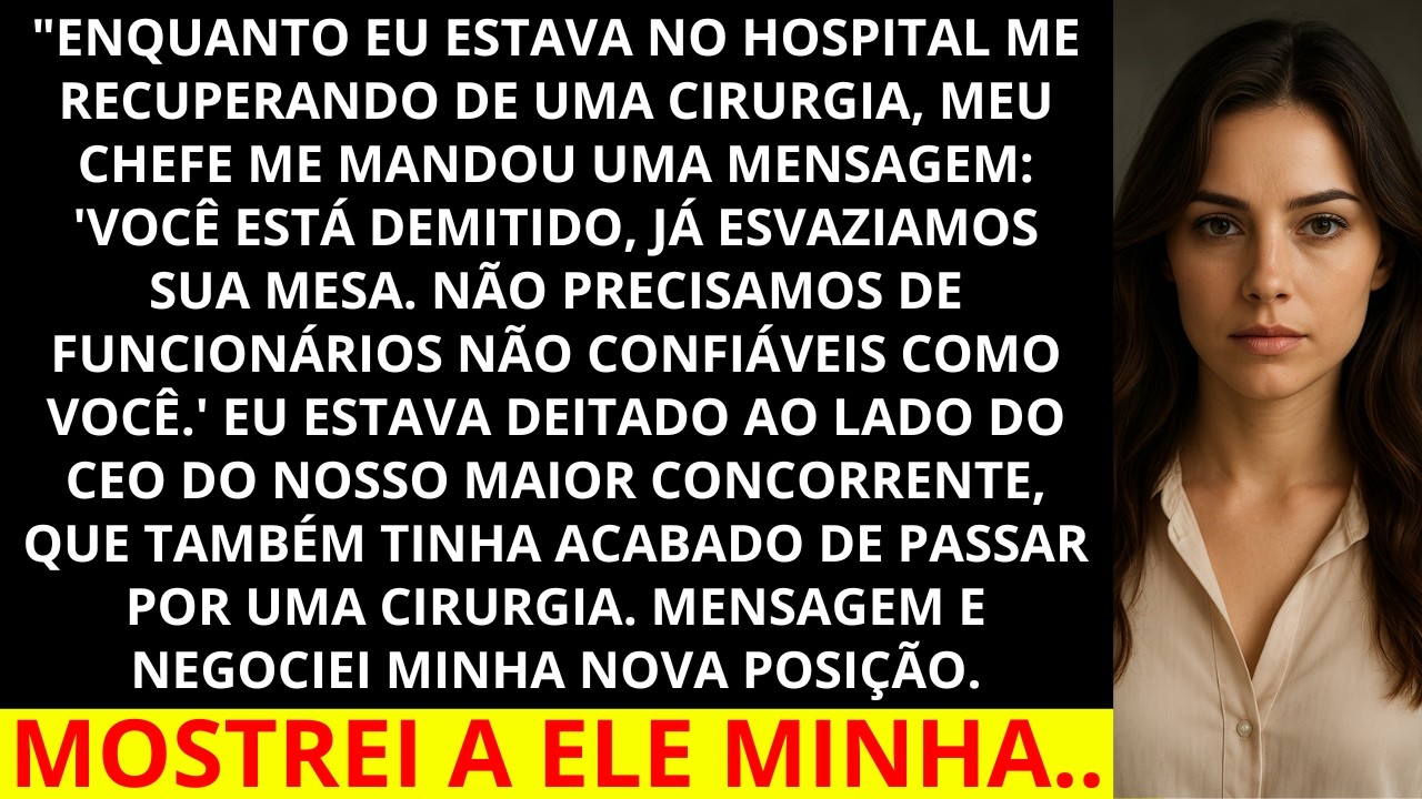 Fui demitida por mensagem de texto enquanto lutava para me recuperar no hospital, mas o CEO do nosso