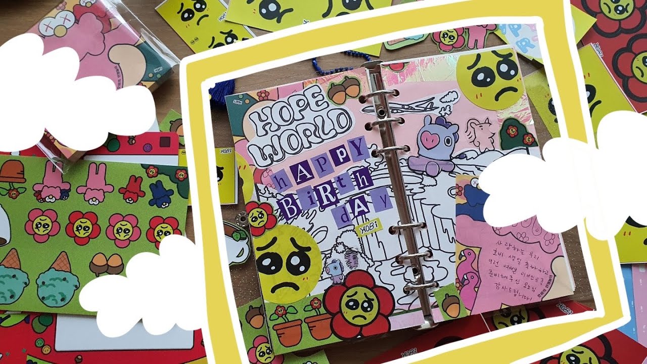 Journal with Me : Hobi's birthday spread (방탄소년단 다꾸)