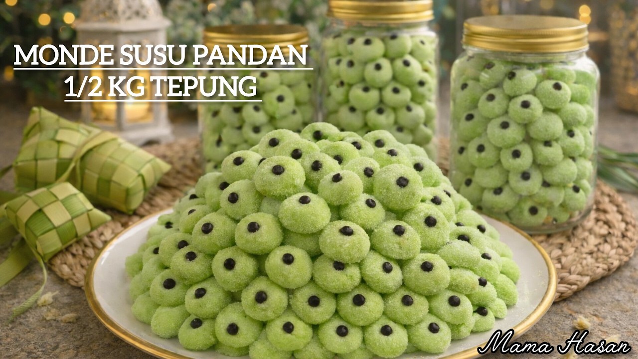 RESEP KUE LEBARAN PALING MUDAH JANDA GENIT/MONDE SUSU PANDAN 1/2 kg TEPUNG @dapurmamahasan