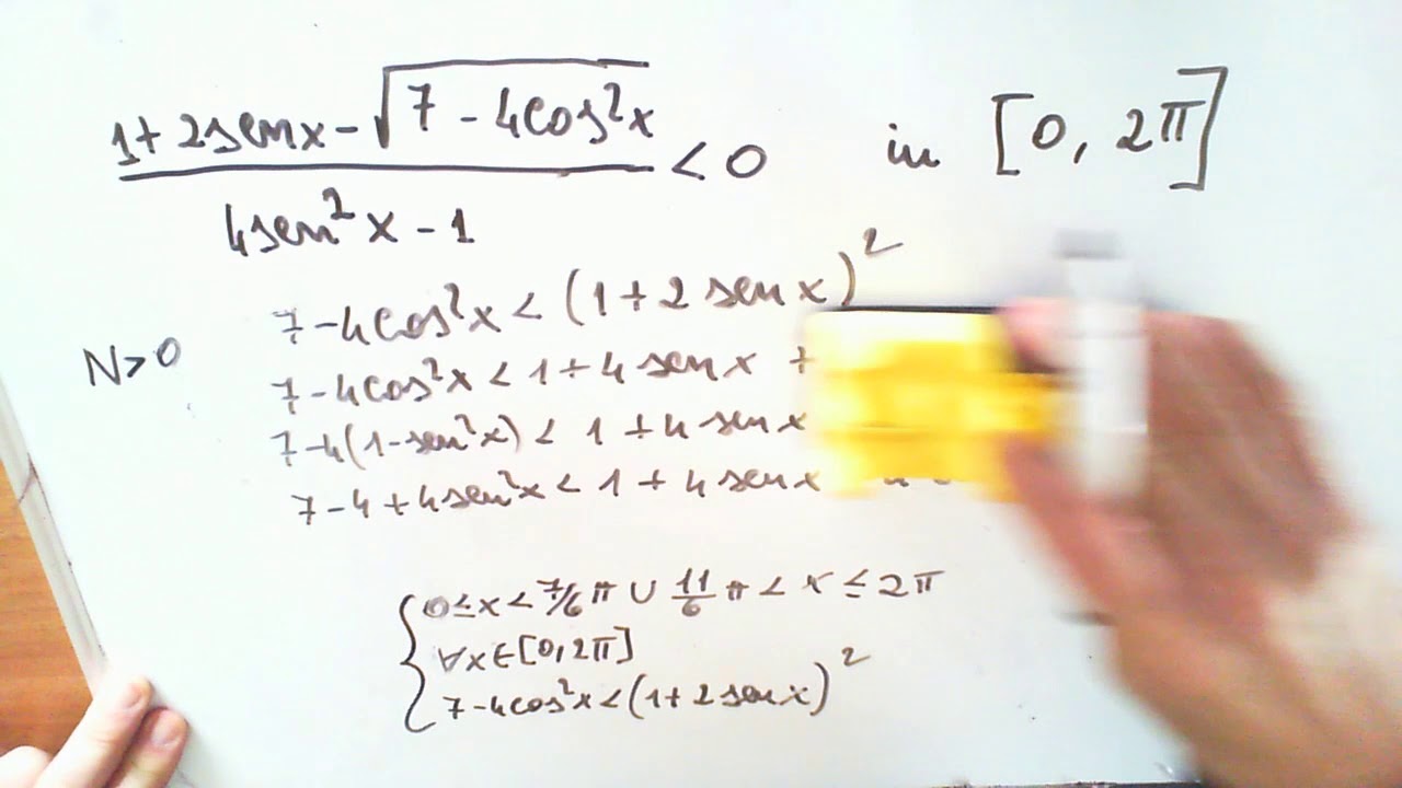 Disequazione goniometrica fratta e irrazionale. Video Lezioni di Matematica