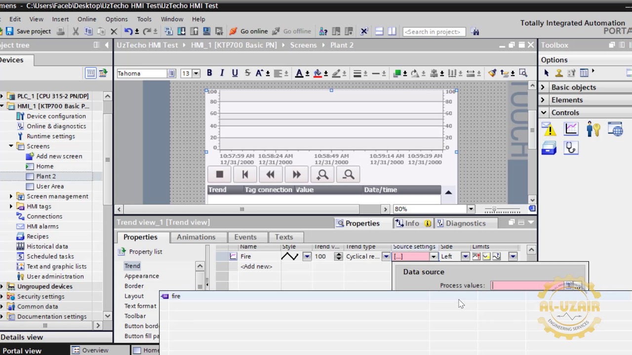 How to add a Trend View or Graph and save the Trend Data in your laptop | UzTecho