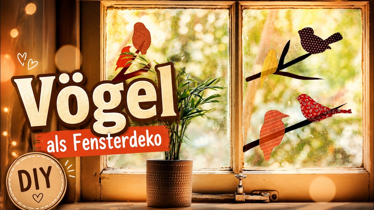 V&ouml;gel basteln aus Papier | Fensterdeko | Wanddeko