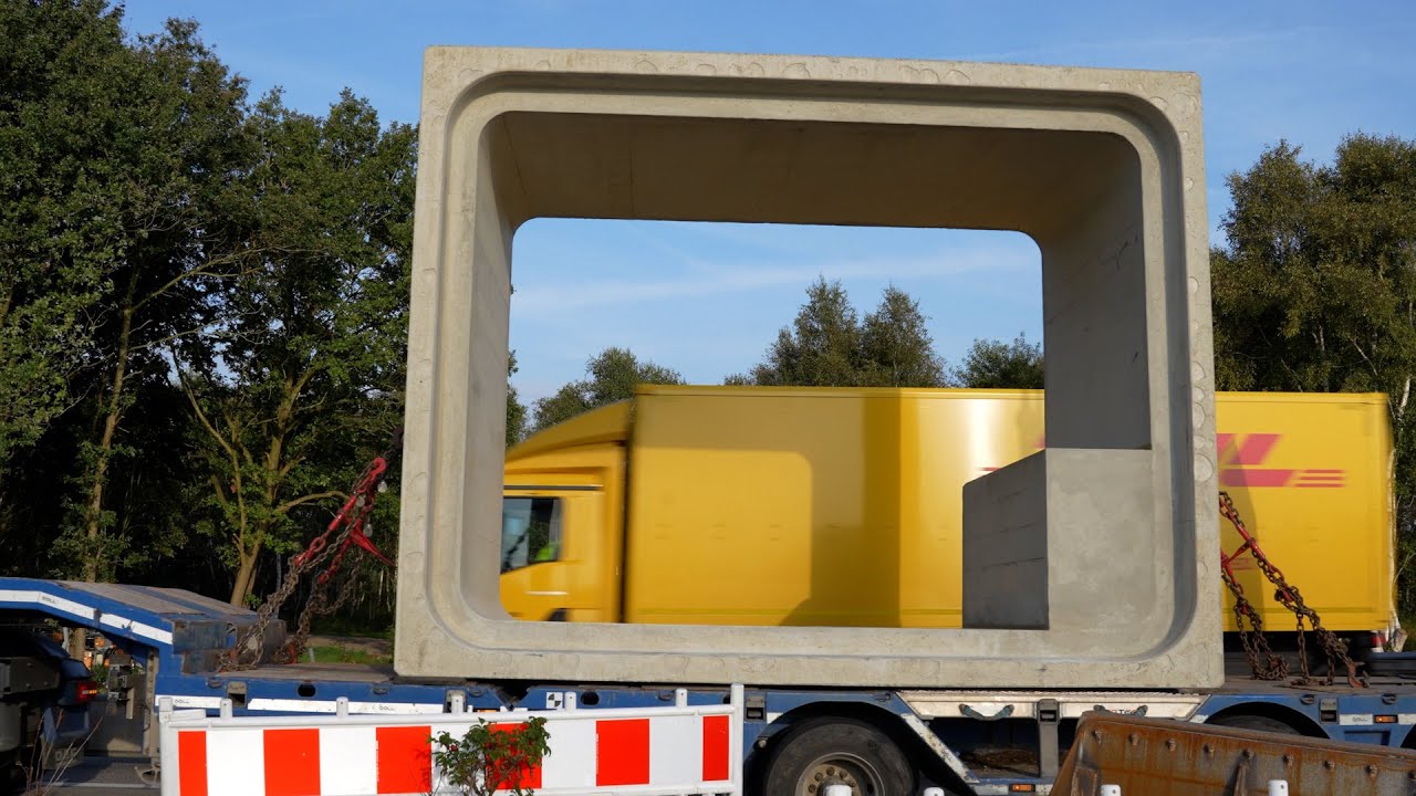 So werden die Betonteile auf der A27-Baustelle bei Nordholz eingesetzt