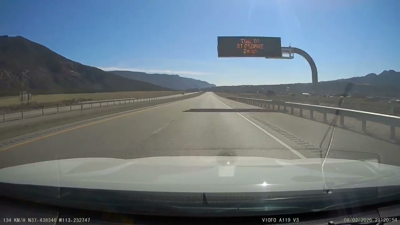 Driving from Cedar City Utah to St. George Utah