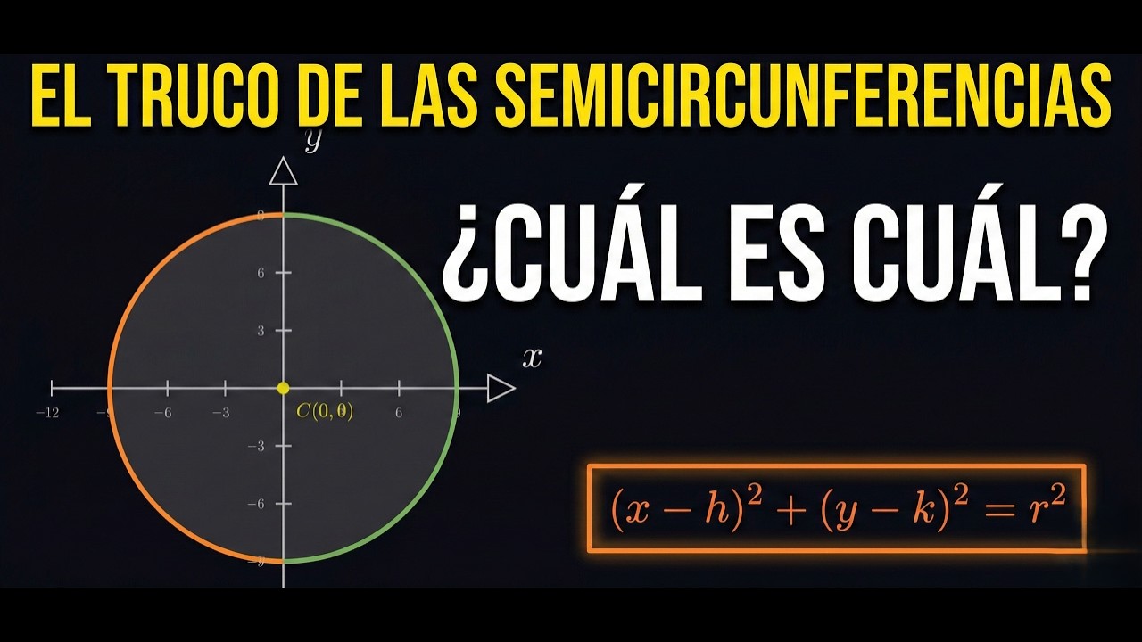 ¿Cómo encontrar la ecuación de una SEMICIRCUNFERENCIA? 🤯. Ejemplo 11 semicircunferencia