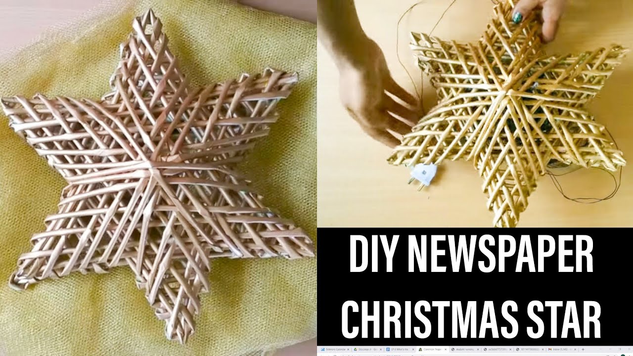 DIY Star For Christmas/DIY Paper Lantern Making For Christmas/Holiday Crafts Using waste Newspaper