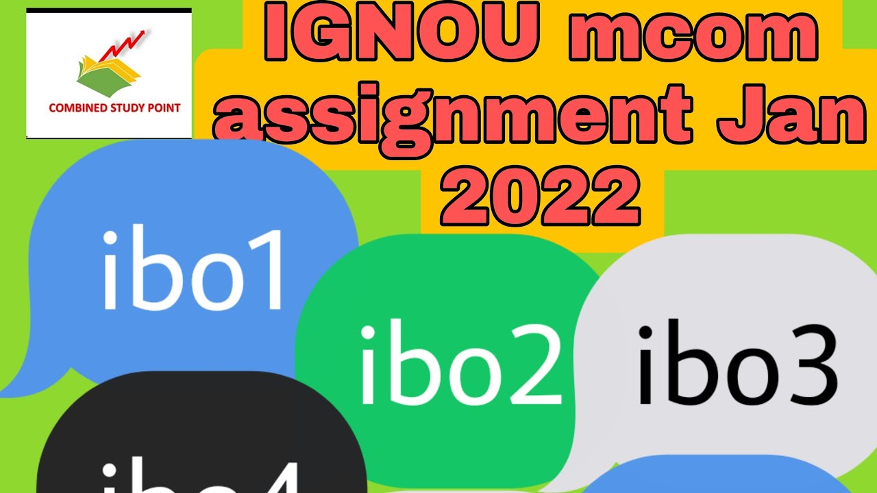 IGNOU Mcom Assignment Jan 2022