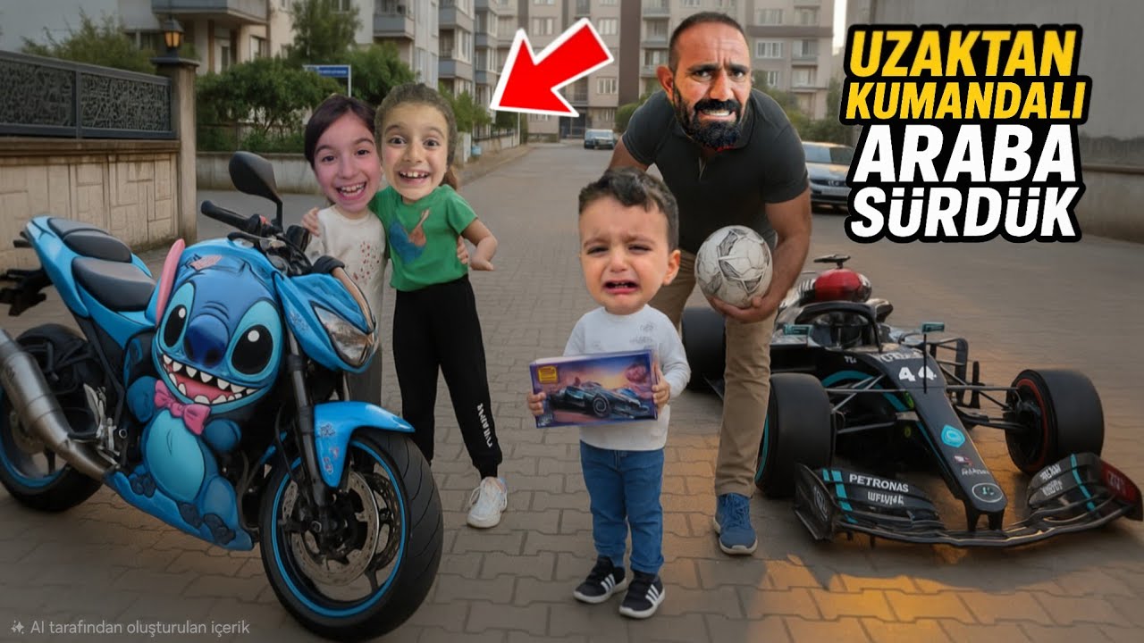 POYRAZ ELİF KUZENLERİYLE UZAKTAN KUMANDALI ARABA S&Uuml;RD&Uuml;!!