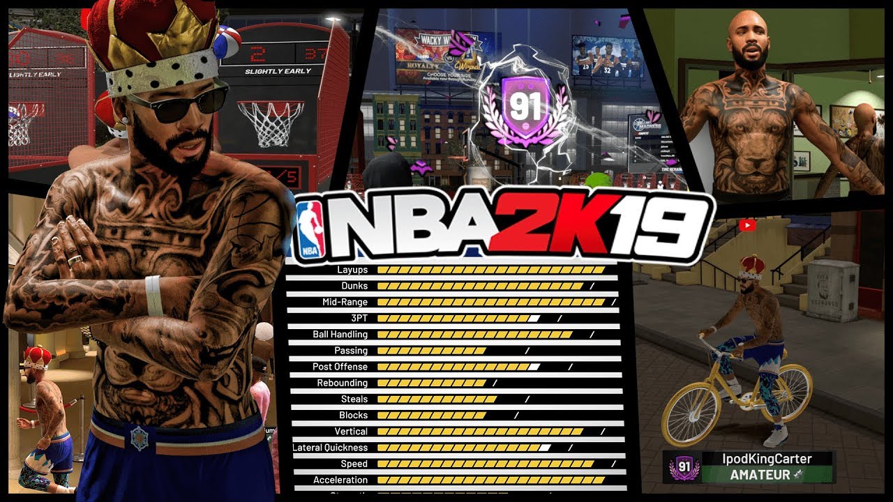 91 OVERALL SLASHING SHOT CREATOR GETS GOLD BIKE & SHIRTLESS TATTOOS. NBA 2K19 MyPARK Mode |Gameplay