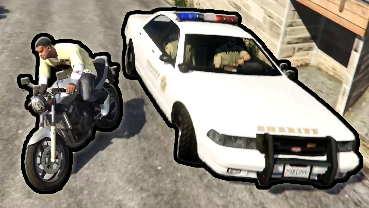 ПОГОНЯ ОТ ПОЛИЦИИ С ТРЮКАМИ НА МОТОЦИКЛЕ ГТА 5 █ GTA 5