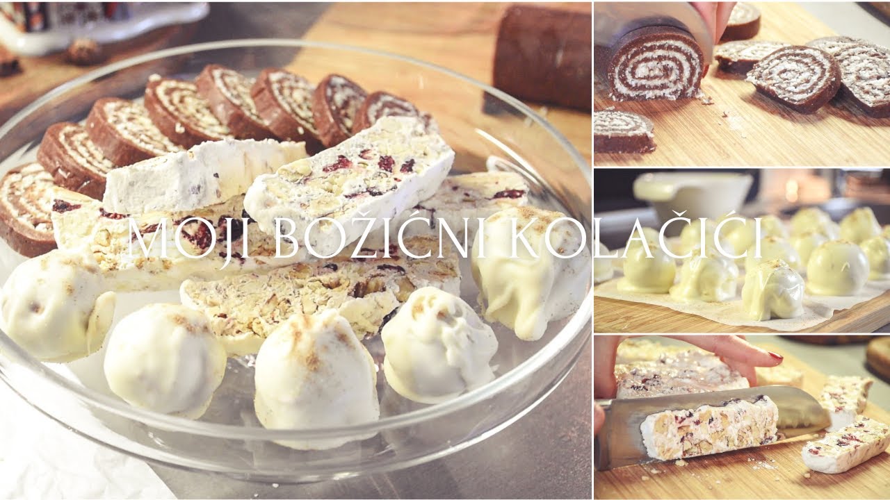 Moji BOŽIĆNI KOLAČIĆI︱Nugat (Mandulat)/ Kokos rolada/ Snježne kugle s paprenjcima