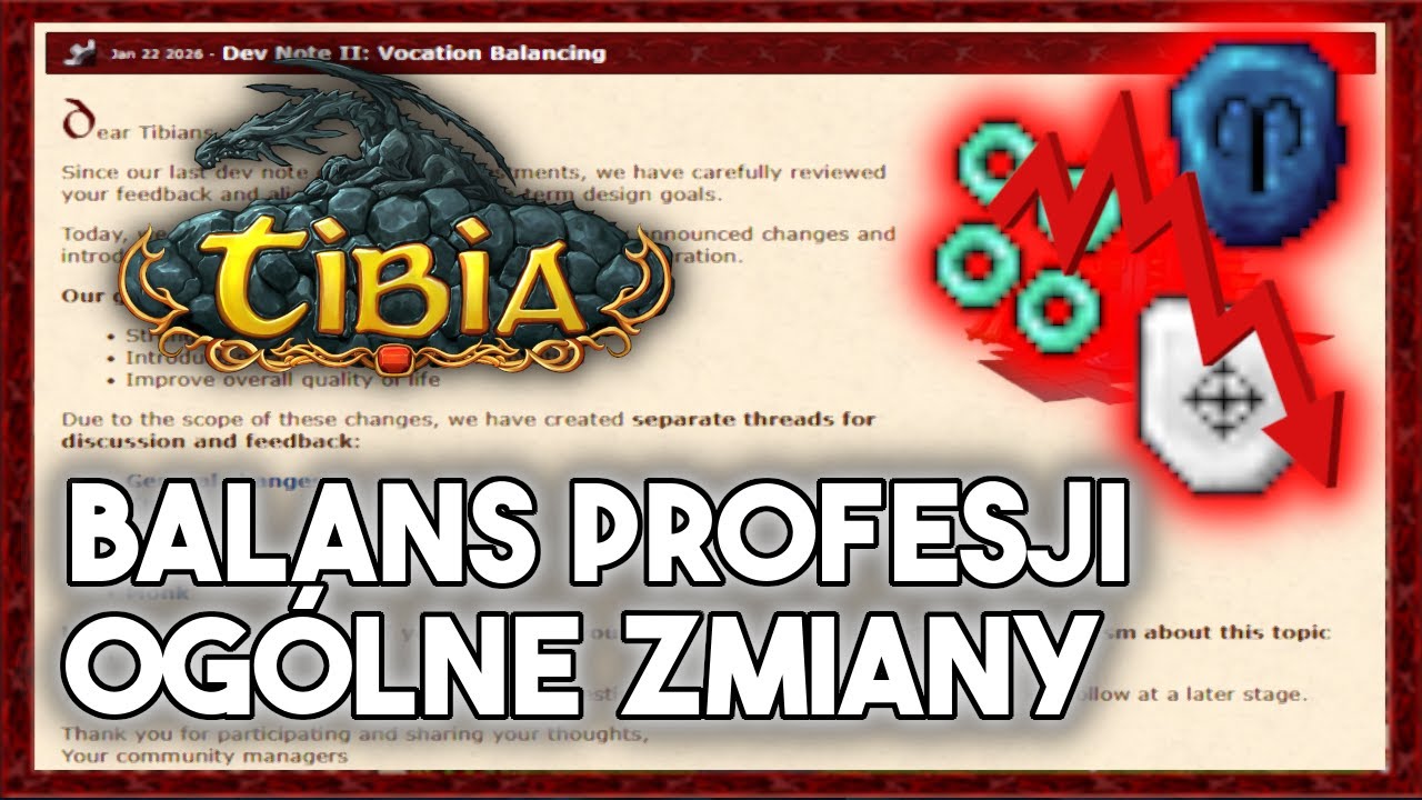 [PL] Tibia News - BALANS PROFESJI | OGÓLNE ZMIANY!