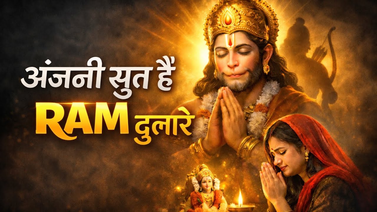 अंजनी सुत हैं राम दुलारे,भक्तों के दुख हरने वाले।हनुमान जी 🙏॥ जय श्री राम ॥॥ जय बजरंगबली॥#bhakti#ram