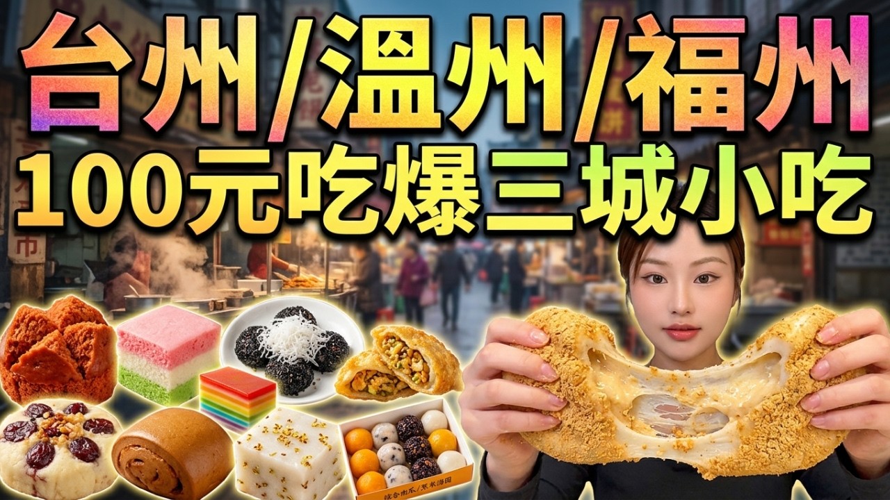 100元吃爆3座城！台州/溫州/福州「糯嘰嘰」神仙菜市場，比手臂還長的饅頭、11元一斤的糯米蛋糕、2.8元神仙糕點，碳水腦袋衝三城平價美食！台州、溫州、福州古早味糕點！