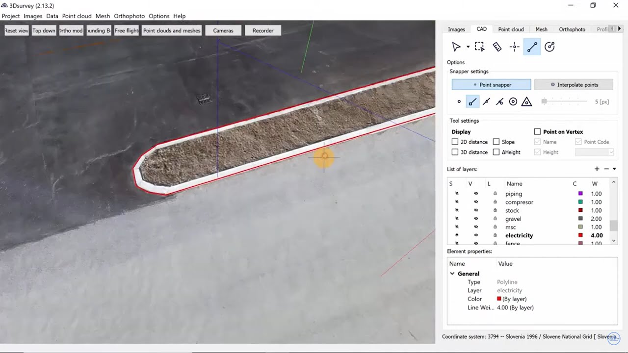 How to use the draw line tool - 3Dsurvey CAD tutorial