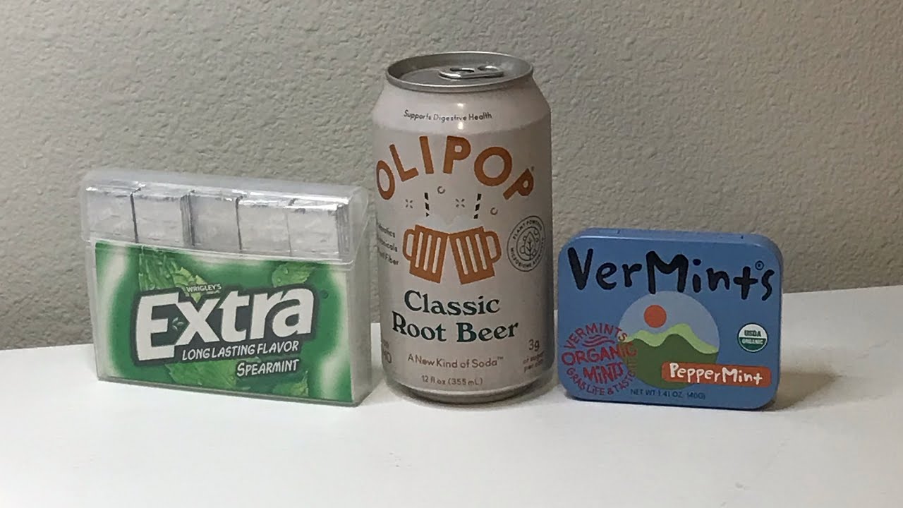ASMR | Root Beer Olipop Review, Gum Chewing & Rambling