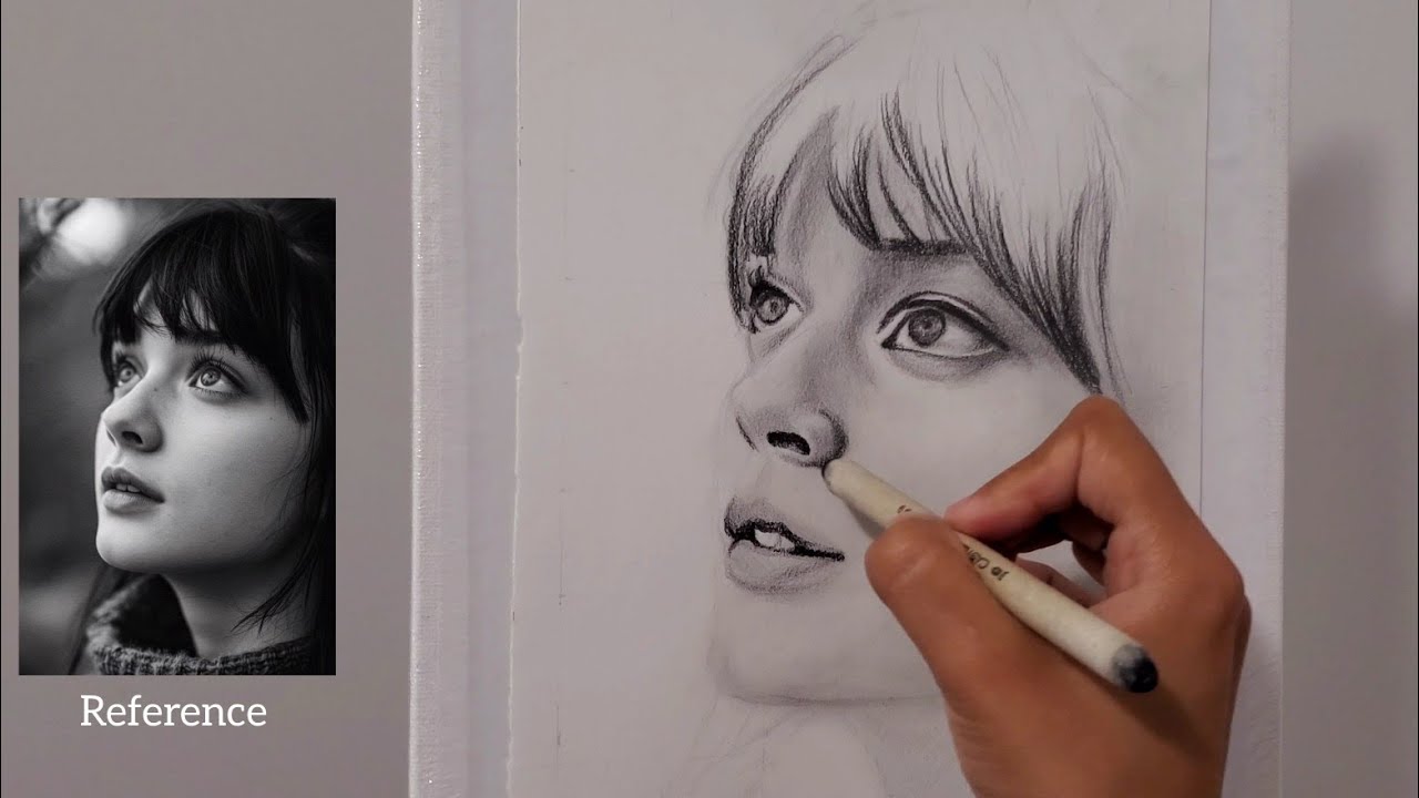 Realistic Pencil Drawing | Female Portrait step by step tutorial