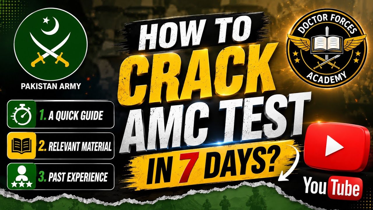 How to crack AMC test in 7 days | AMC Test Preparation | Medical Cadet 2026 