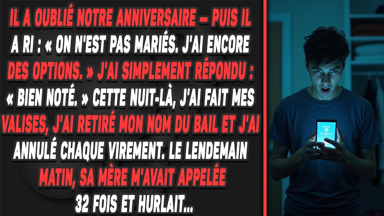 Il a oublié notre anniversaire — puis il a ri : « On n'est pas mariés. J'ai encore des options. »