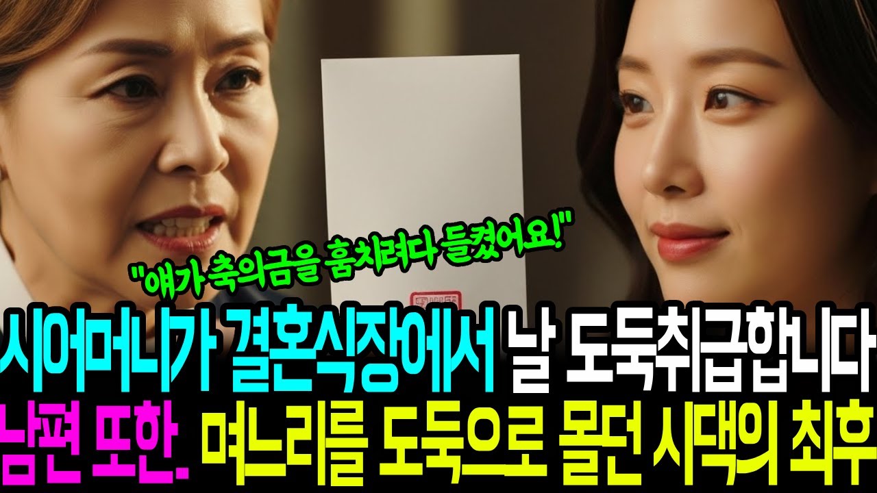 시어머니가 결혼식장에서 날 도독취급하였습니다. 남편또한 내 편이 아니였구요. 그래서 모든걸 들어 냈습니다. 과연 시댁의 최후는?ㅣ노후사연ㅣ감동사연ㅣ사연라디오ㅣ오디오북