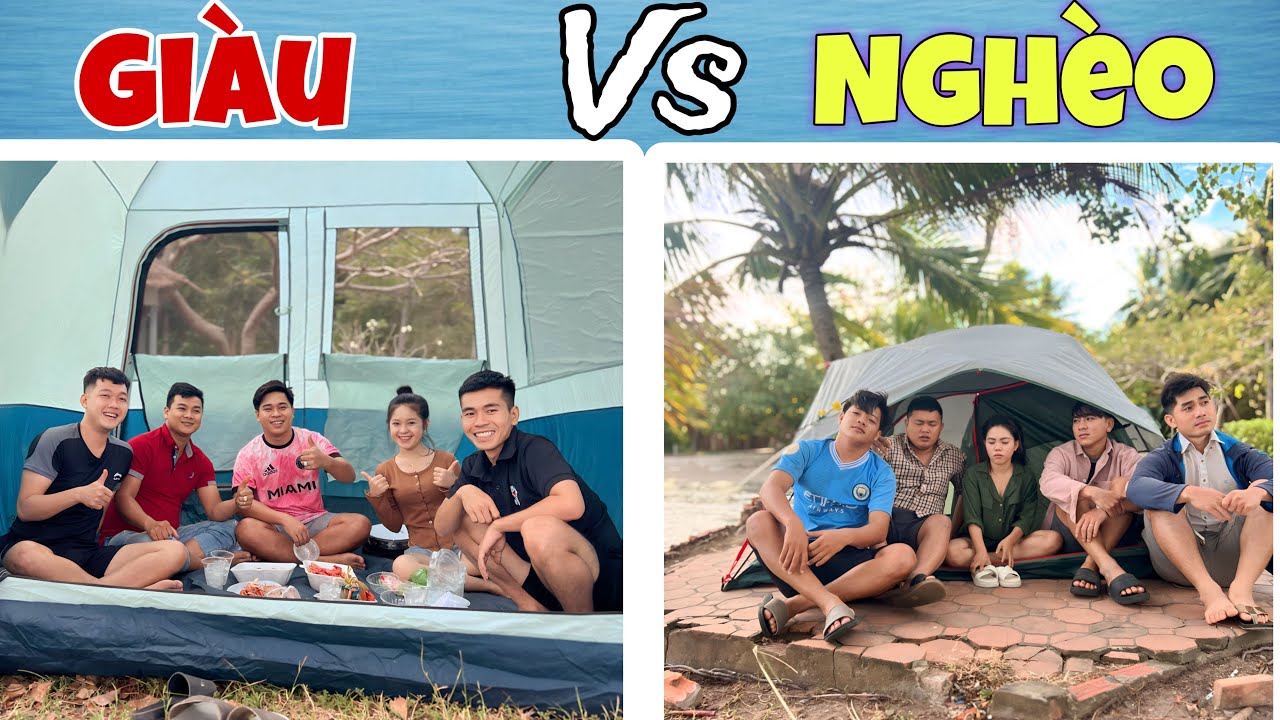 Thử Thách 24h Cấm Trại Giàu Và Nghèo Tại Bãi Biển
