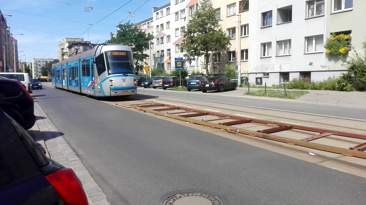 Wrocław - Działanie rozjazdu nakładkowego - ul. Gajowa